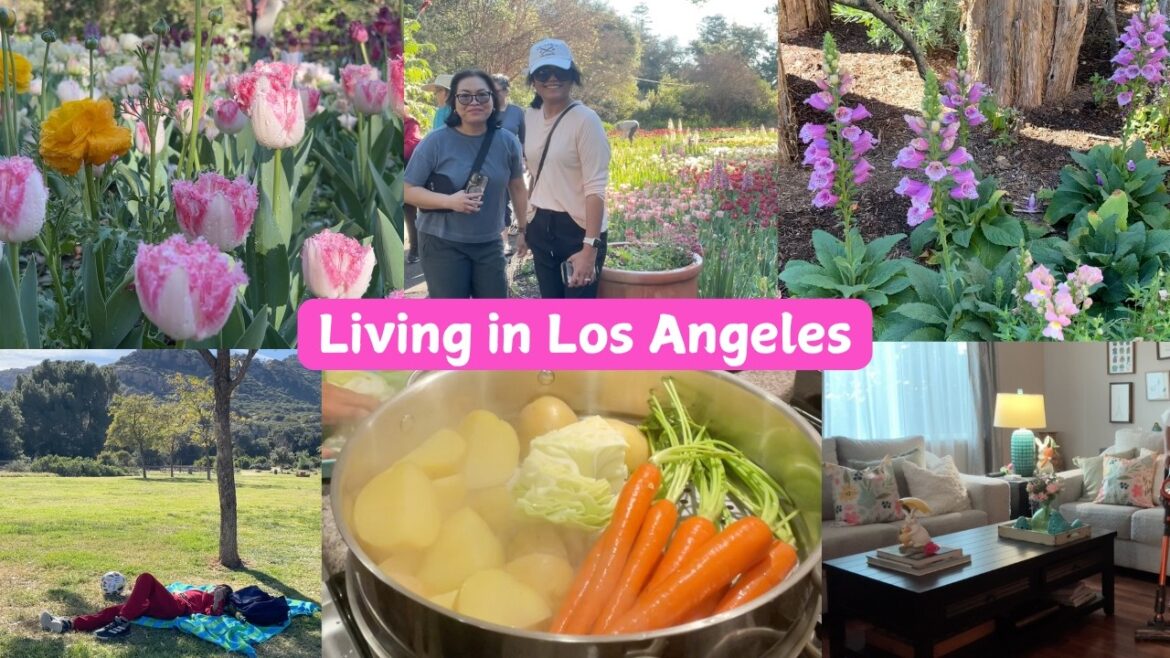Living in Los Angeles 🇺🇸🇵🇭 Home Garden, Tulips at Descanso, Spring Slow Living & Filipino Life Vlog