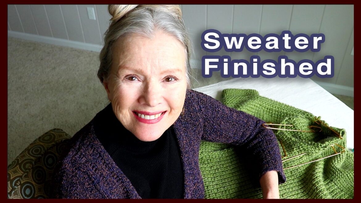 How to FINISH a KNITTED SWEATER (pinning, sewing, buttons, modeling TIPS) Part 2