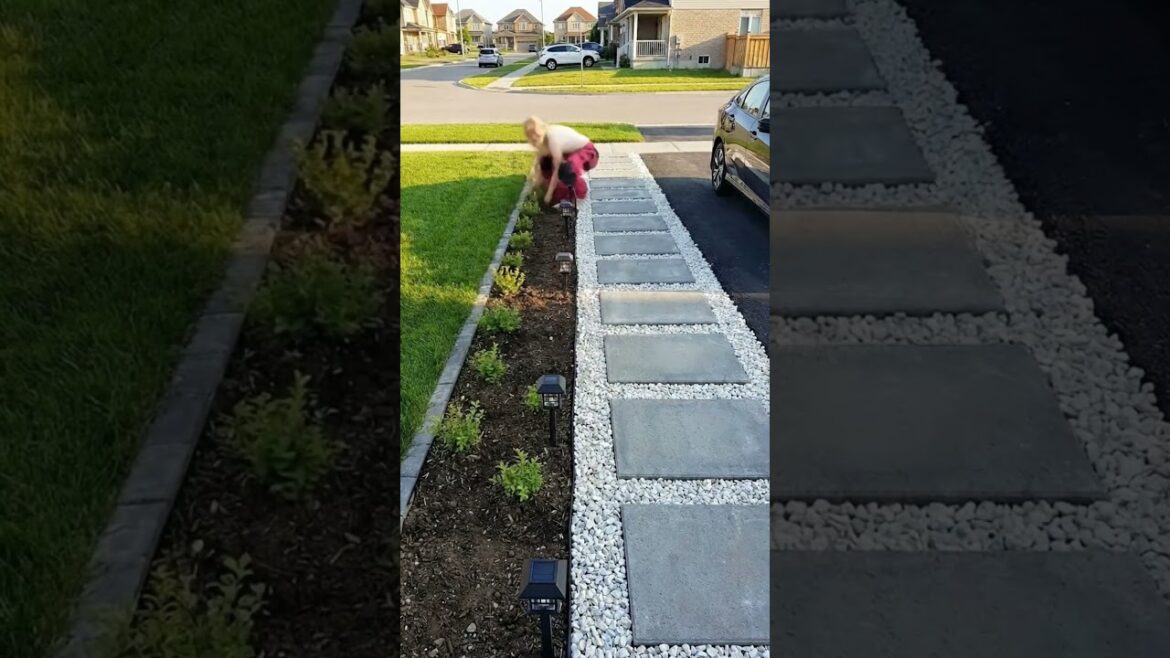 This garden idea is genius | How to Build a Modern Front Yard Walkway 🌿🏠