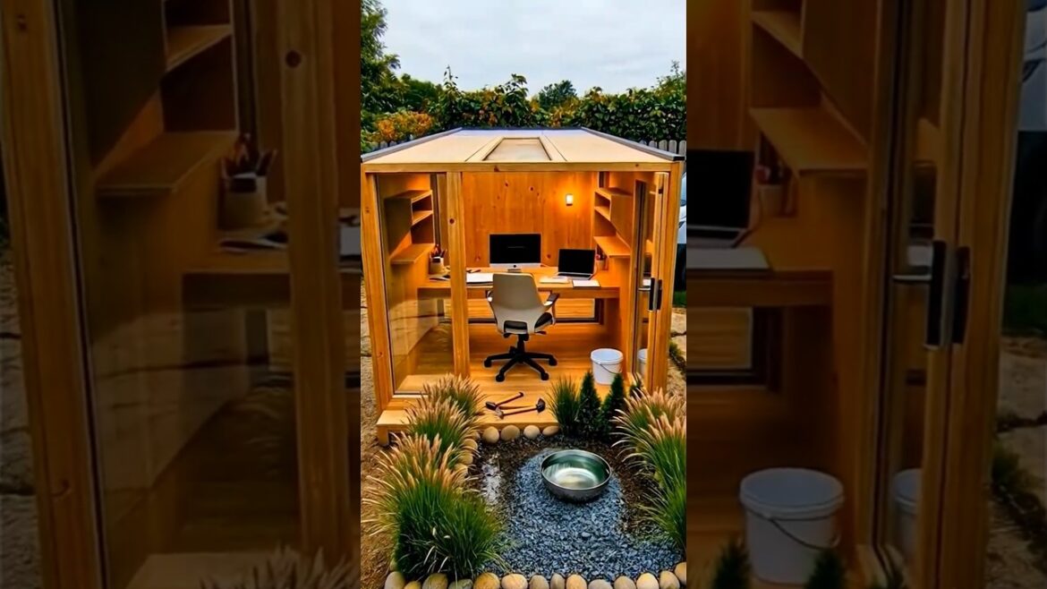 Cramped Garden Corner → Scandinavian Glass Garden Office Cramped Garden Corner → Scandinavian Glass Garden Office