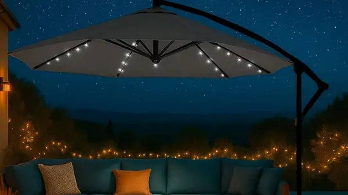 ‘Gorgeous’ £165 parasol with LED lights that add ‘ambience’ to your garden drops to £79 Daily Mirror