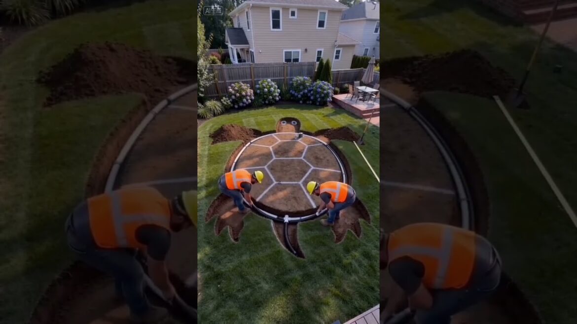 Amazing Backyard Turtle Pond Makeover! 🌿🐢 #BackyardDesign #Timelapse #DIY