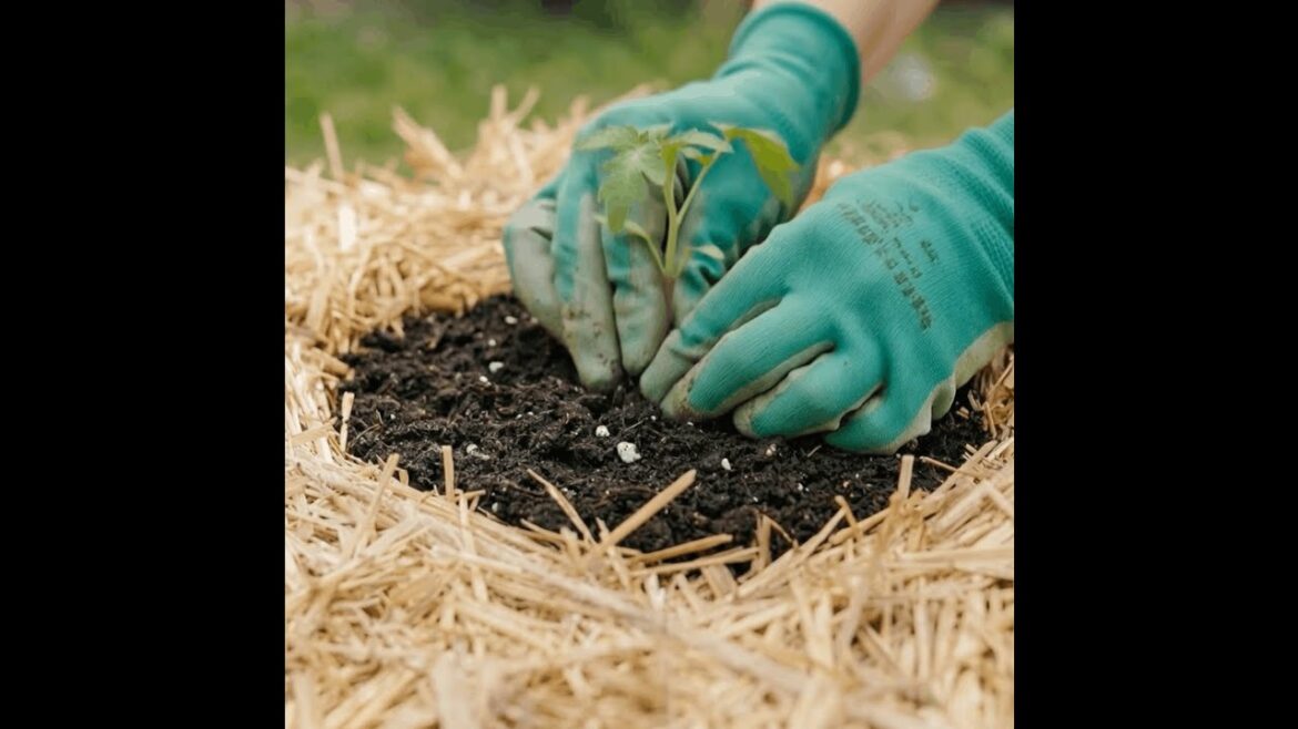 Grow vegetables in hay bales easily 🌿 #garden #plants