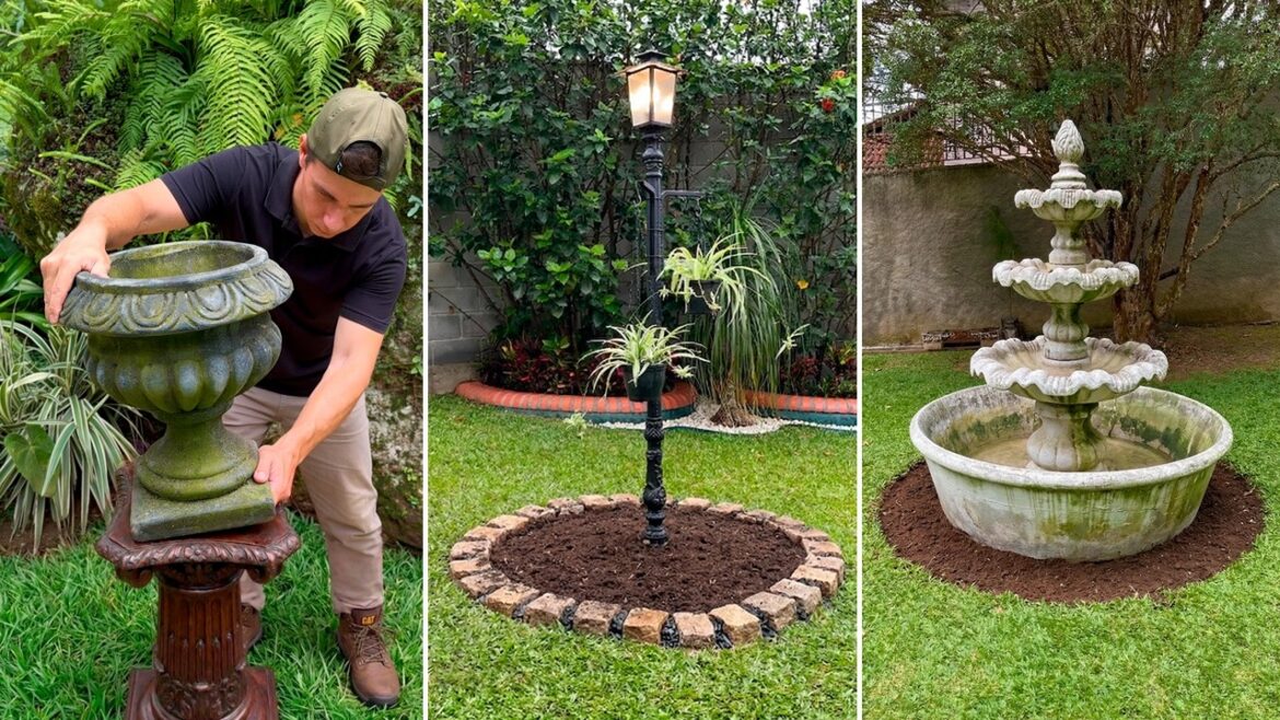 Classic Garden Ideas: Urn Planter, Lamp Post & Italian Fountain!🌿 Classic Garden Ideas: Urn Planter, Lamp Post & Italian Fountain!🌿