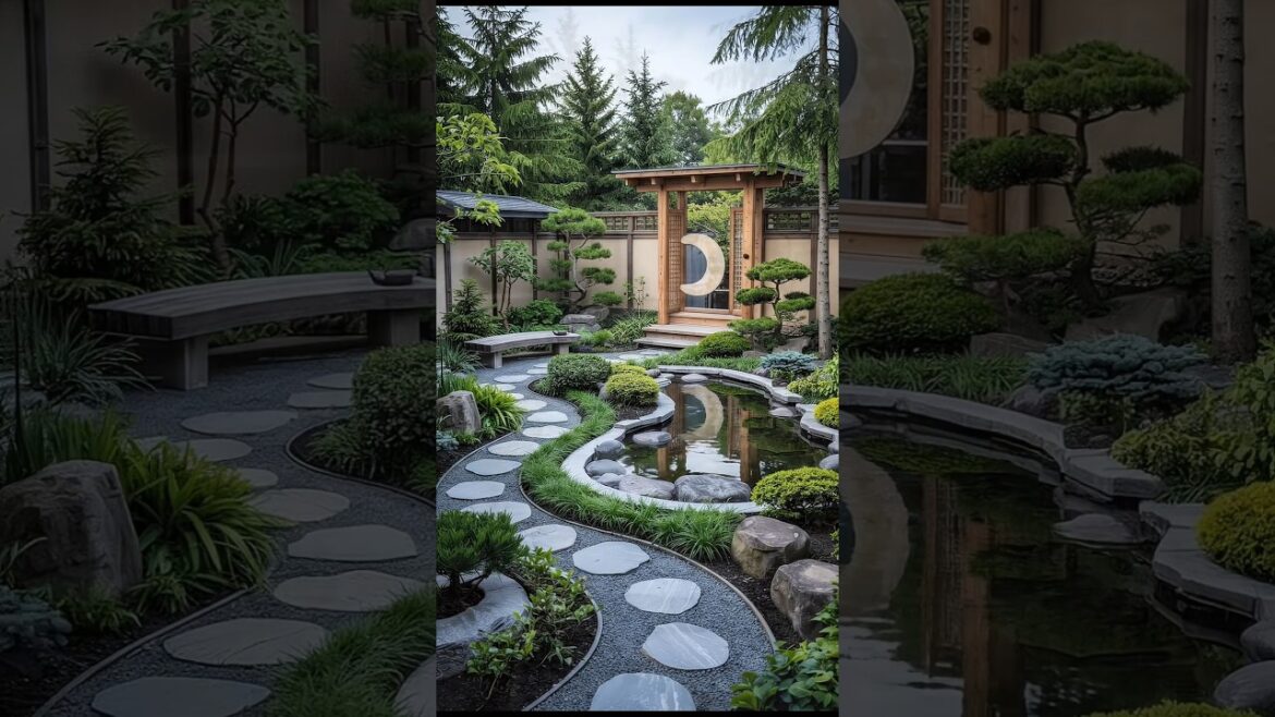 Amazing Garden Makeover | Building a Japanese Style Garden with Pond & Lush Plants#short #diy