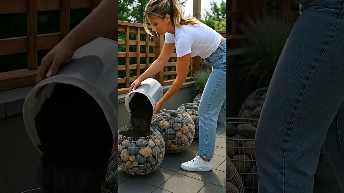 Turning Stones & Wire Into $300 Garden Planters 🪨🪴 (USA DIY Gabion Build)