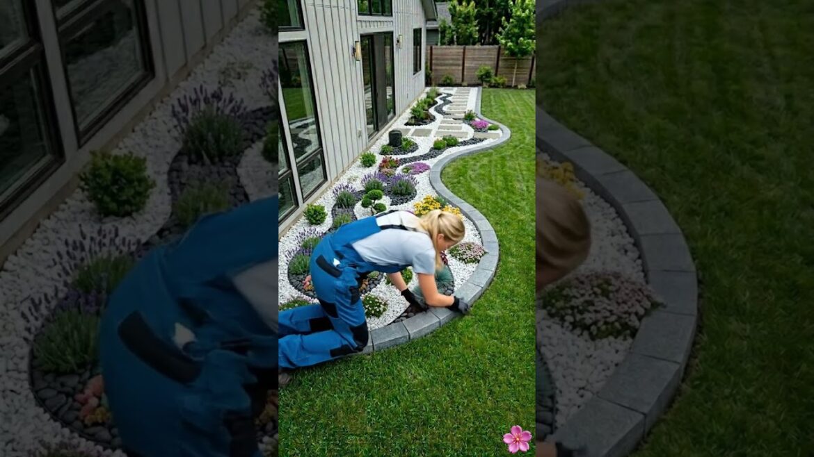 Modern Yard Landscaping Design Ideas: Tropical Plants & White Stones Modern Yard Landscaping Design Ideas: Tropical Plants & White Stones