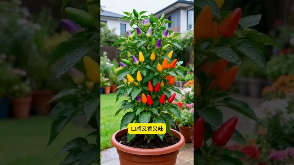 Glowing Rainbow Chili Seedlings: Edible & Decorative Plants