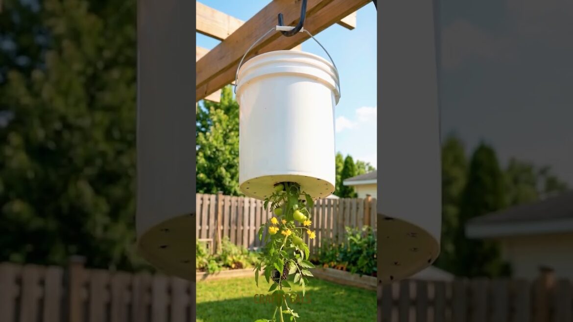 MINI Garden in old Plastic Bucket 🪣 🍅 #Shorts #Garden