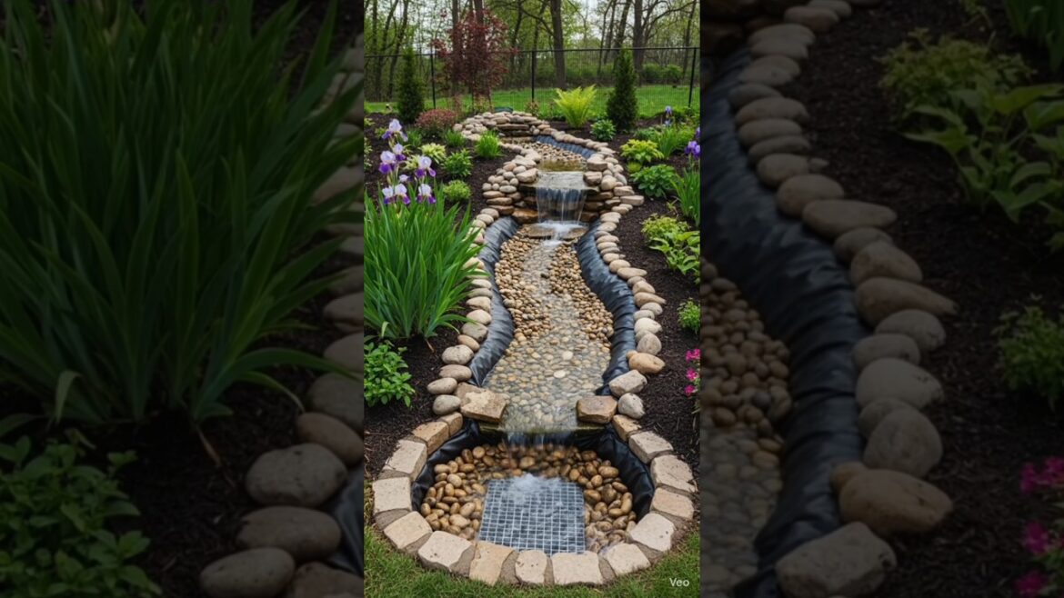 Wait… Garden Mein Mini River Ban Gayi! 😱 DIY Waterfall #shorts#trending #viral