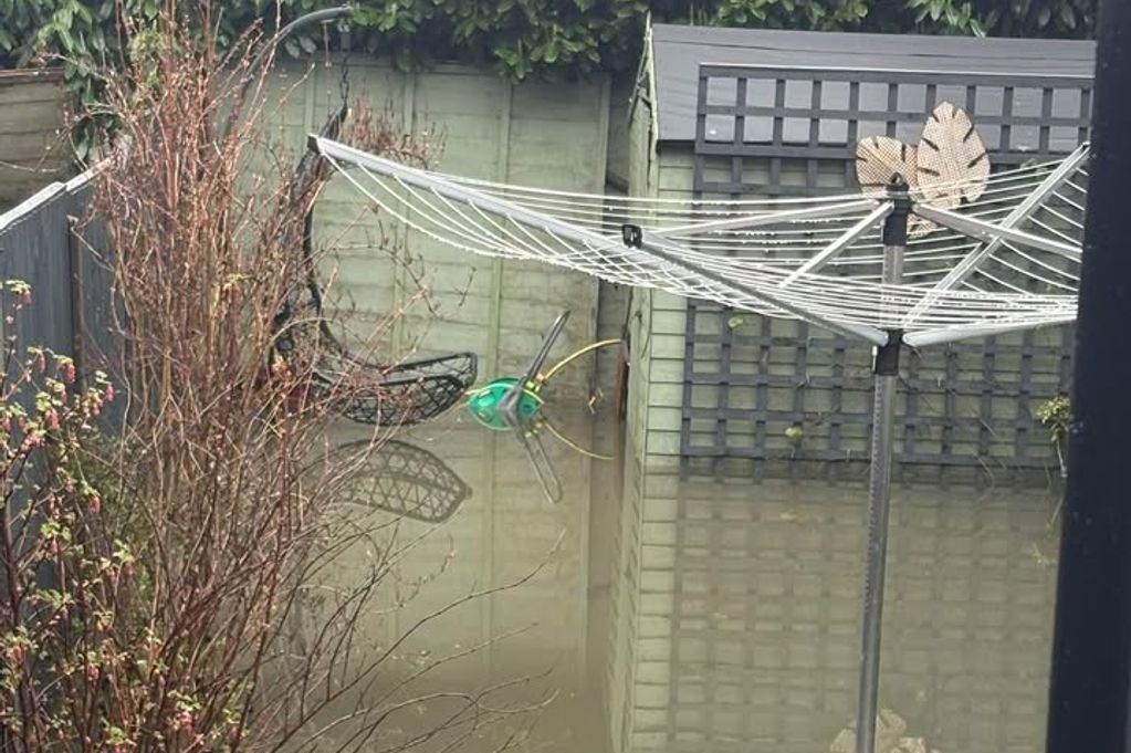 The sewage water flooding at one of the homes on Heath End Road on Saturday (February 28). There has been further flooding since