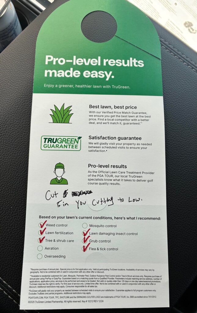 Typical Franchise Lawn Advice, blah