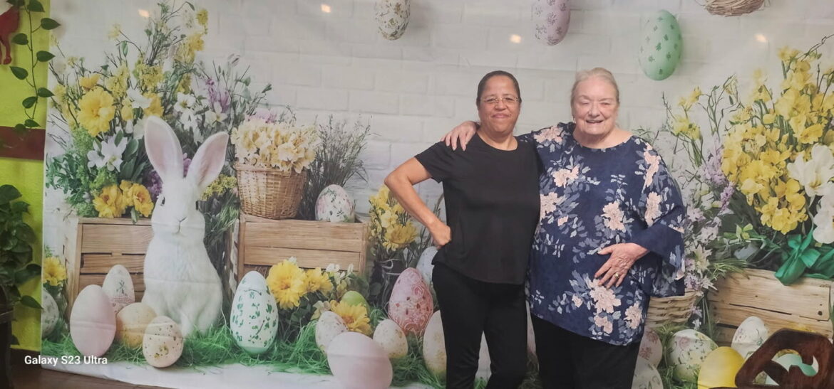 Spring means gardening – East Texas News El Taquito in Shepherd has an Easter backdrop perfect for photos. Blanca helped me show it. Their food is delicious.