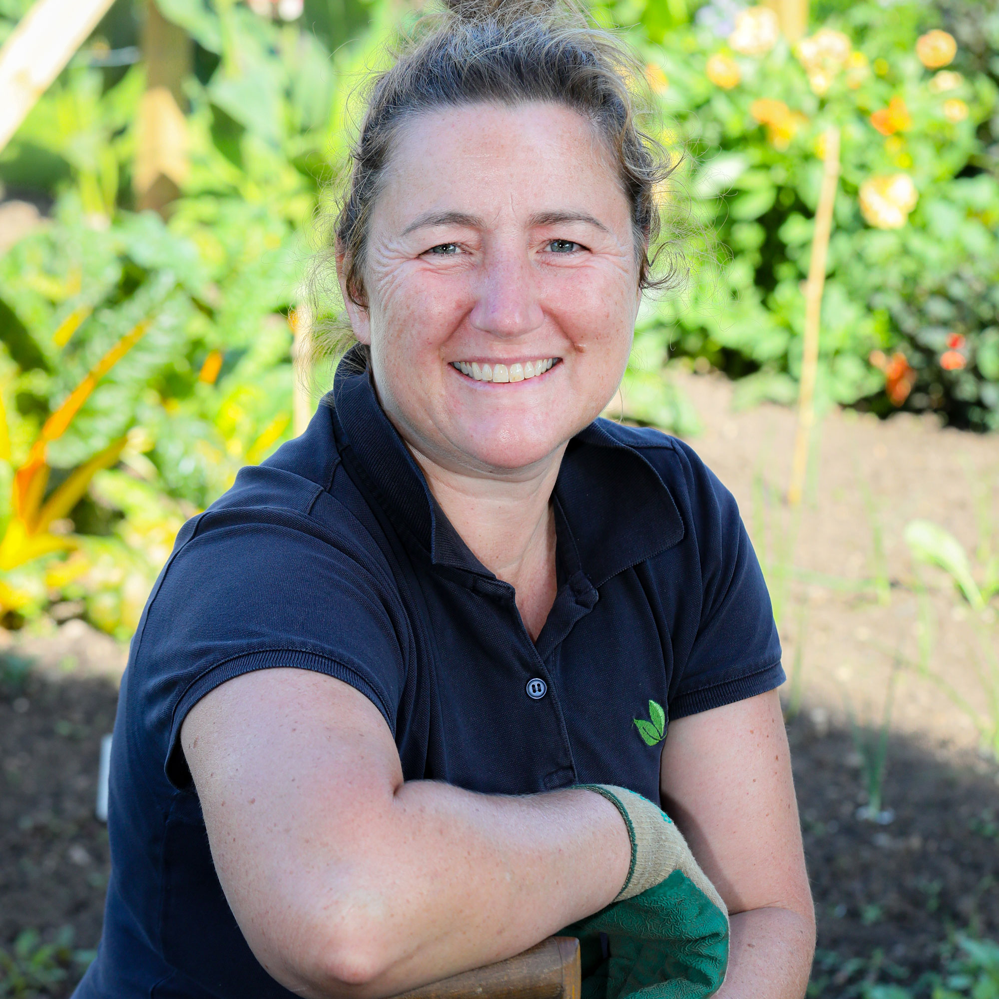 bio pic of Emma O'Neill, head gardener at garden organic