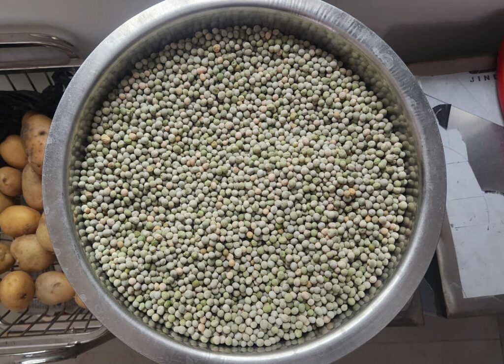 Homegrown dried peas.