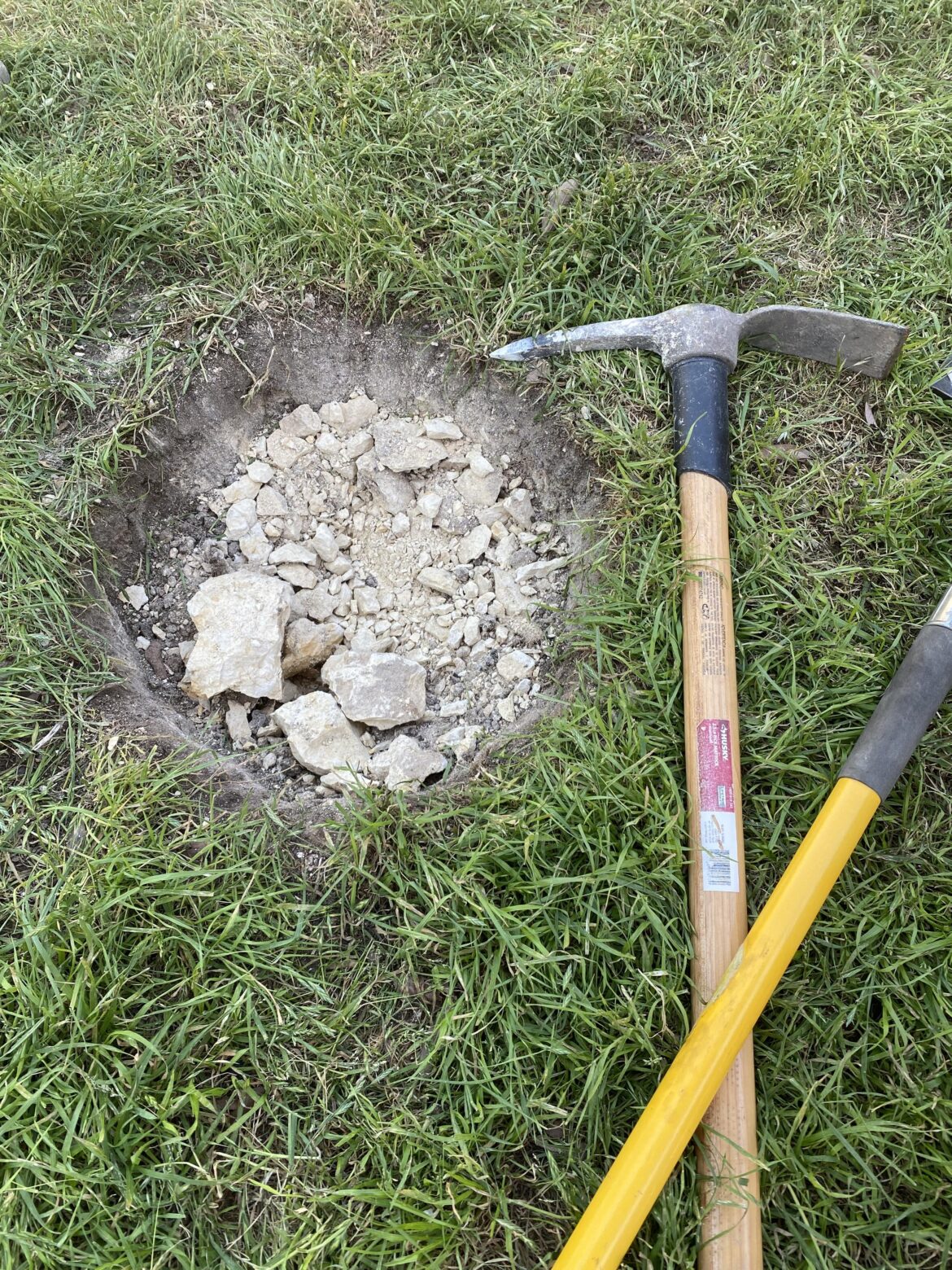 My favorite part about planting a new Texas native on the Edwards Plateau…..”digging”