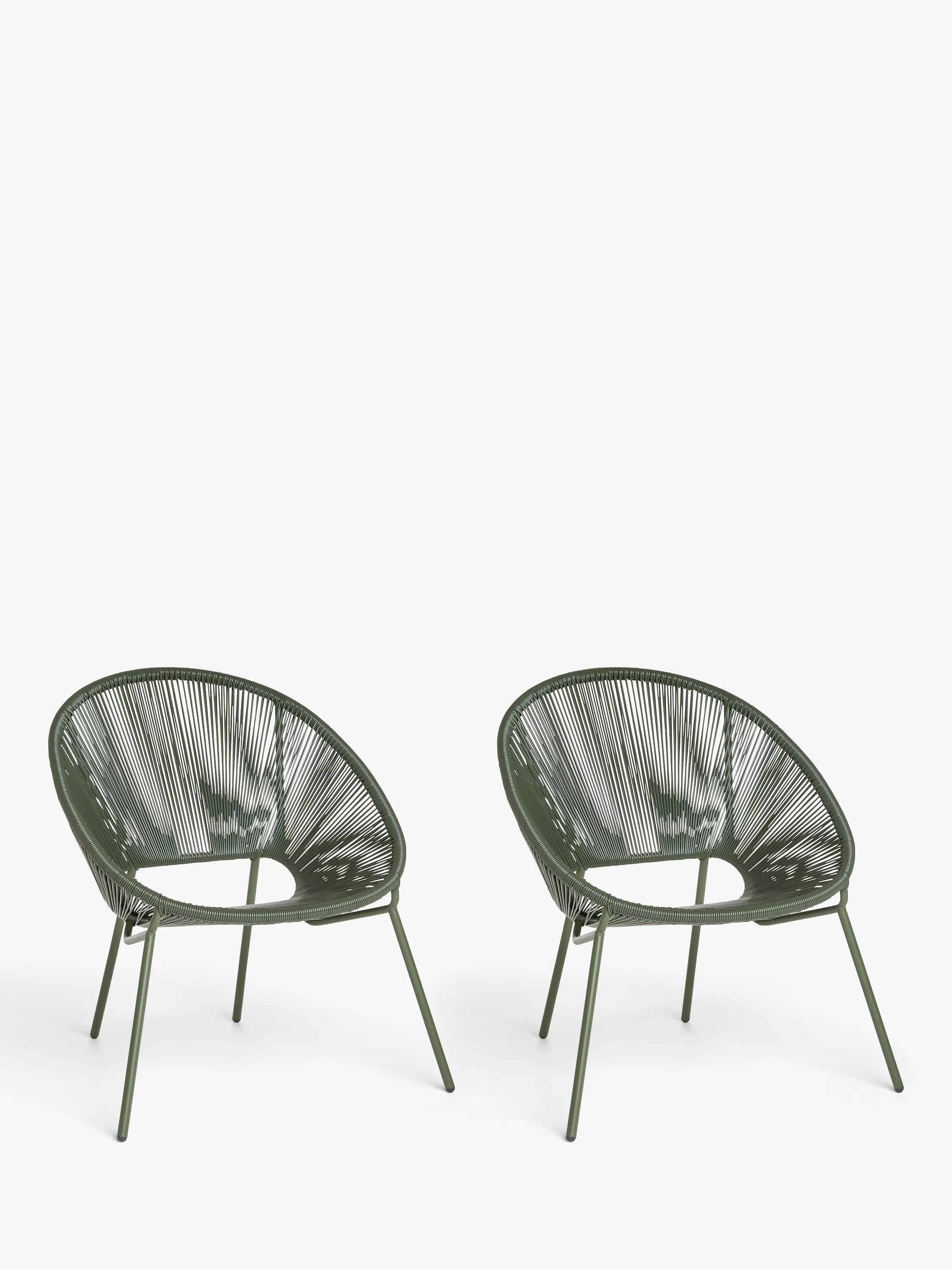 John Lewis Salsa Garden Chair, Set of 2, Avocado Green