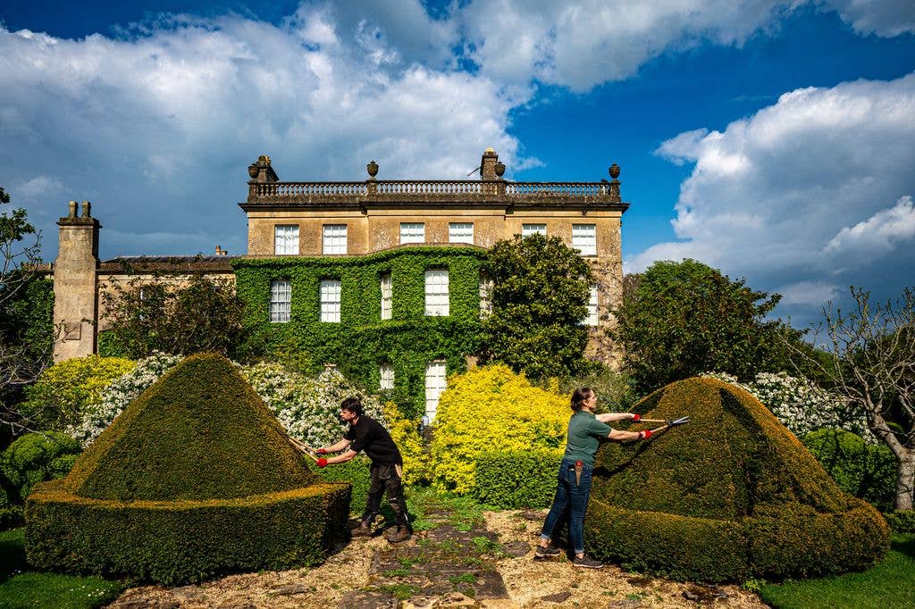 Gardeners attend to topiary bushes at King Charles III and Queen Camilla's private residence in the gardens of Highgrove, Gloucestershire, ahead of world topiary day on May 12th, where the gardens are open to the public and welcome tens of thousands of visitors between April and October every year. Picture date: Tuesday May 7, 2024.
