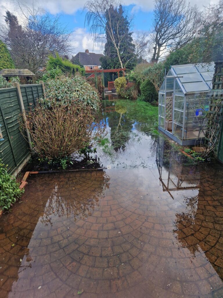 Water logged garden - Prone to flooding.