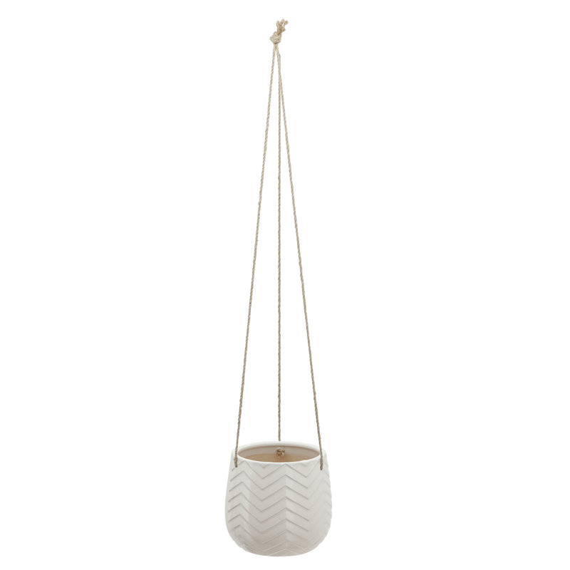 Joss & Main Neutral Textured Ceramic Hanging Planter & Reviews | Wayfair