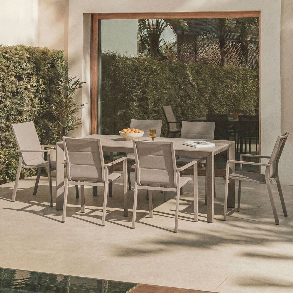 Rectangular Garden Table 180-240x100 Cm Extendable in Starmi Aluminum