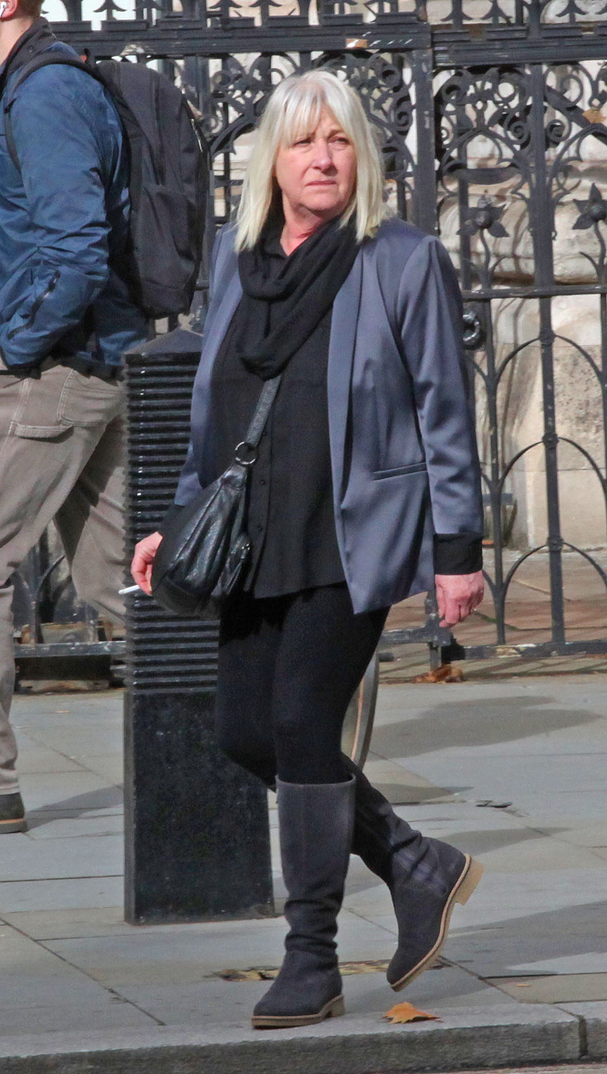 Amanda McCarthy outside Central London County Court after hearing in Leylandii boundary dispute with neighbours