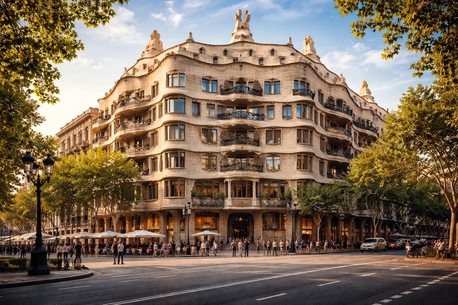 Built over 100 years ago, the monumental Casa Milà building in Barcelona.