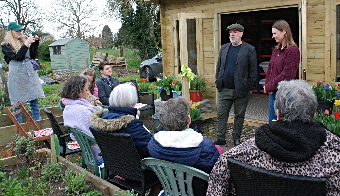 Community Garden opening of cabin