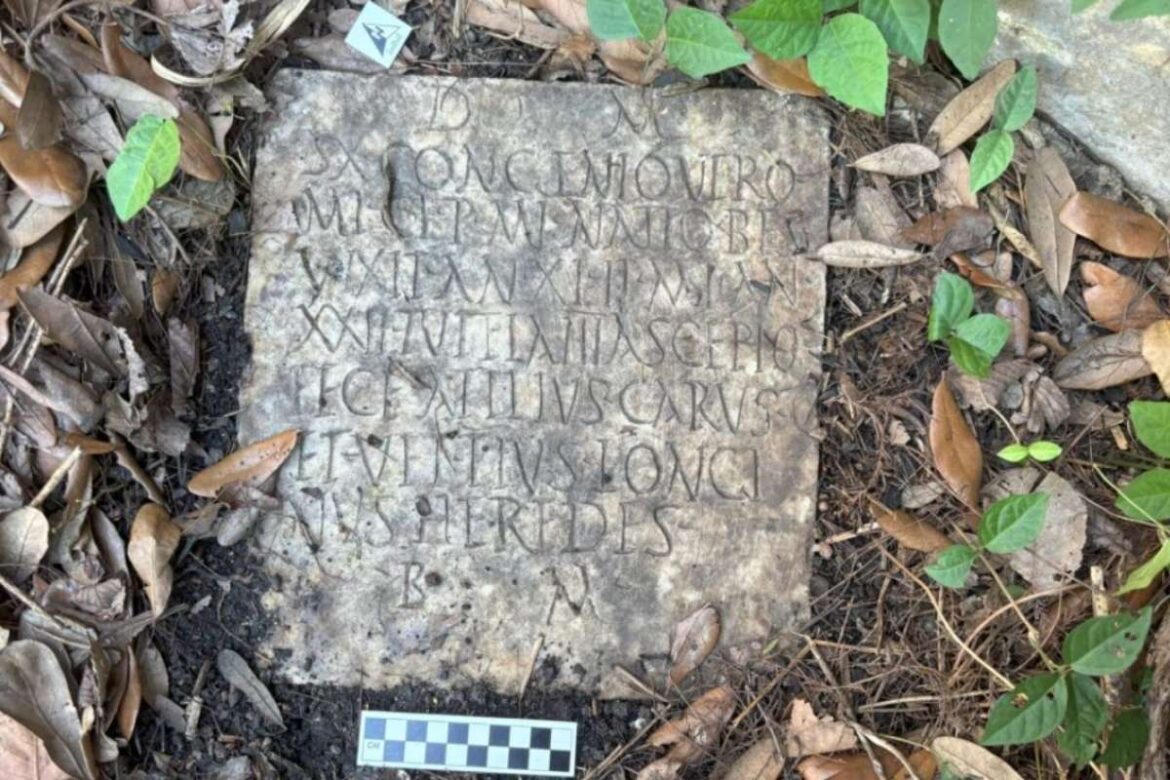 They found a marble slab in their New Orleans garden. It belonged to Ancient Rome mysterious stone