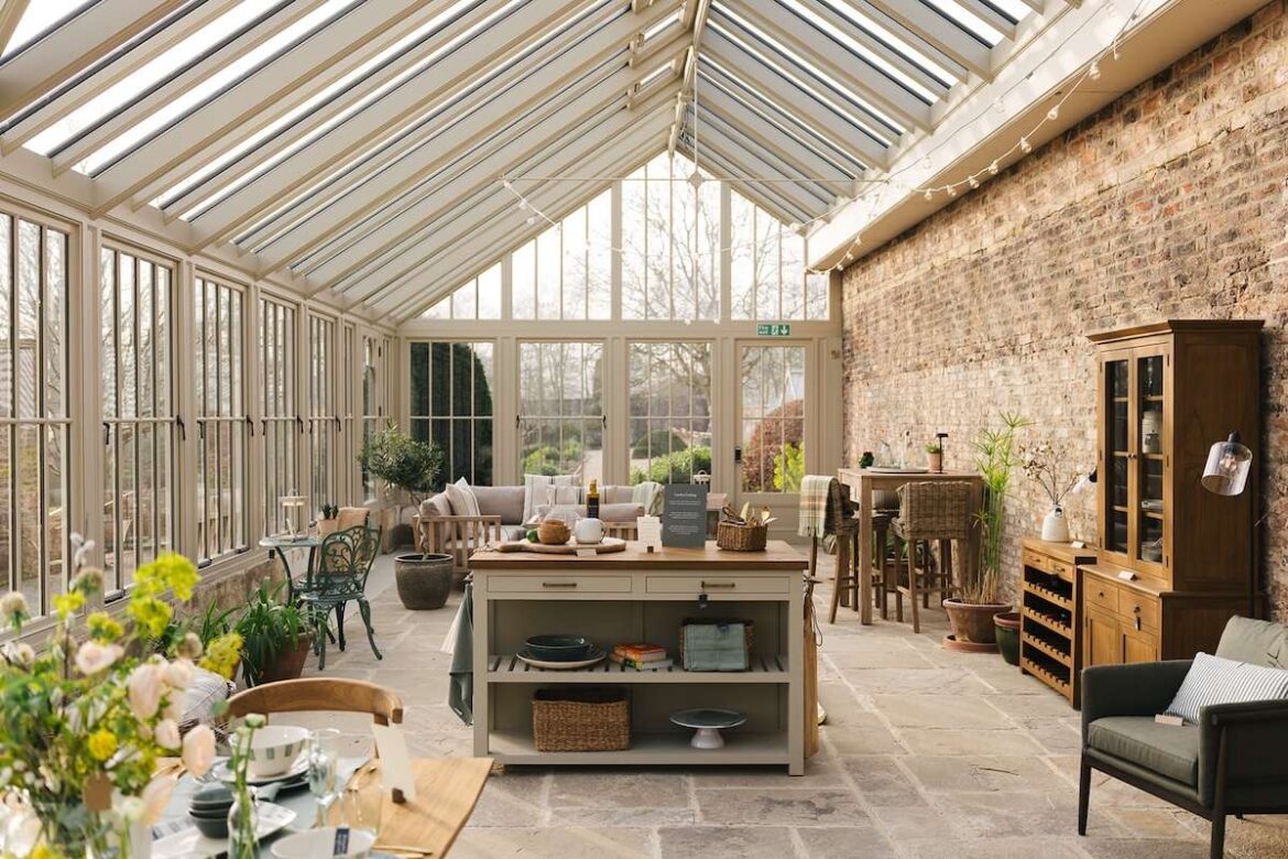 Garden Trading showroom display inside the Conservatory at Raby Castle Walled Gardens
