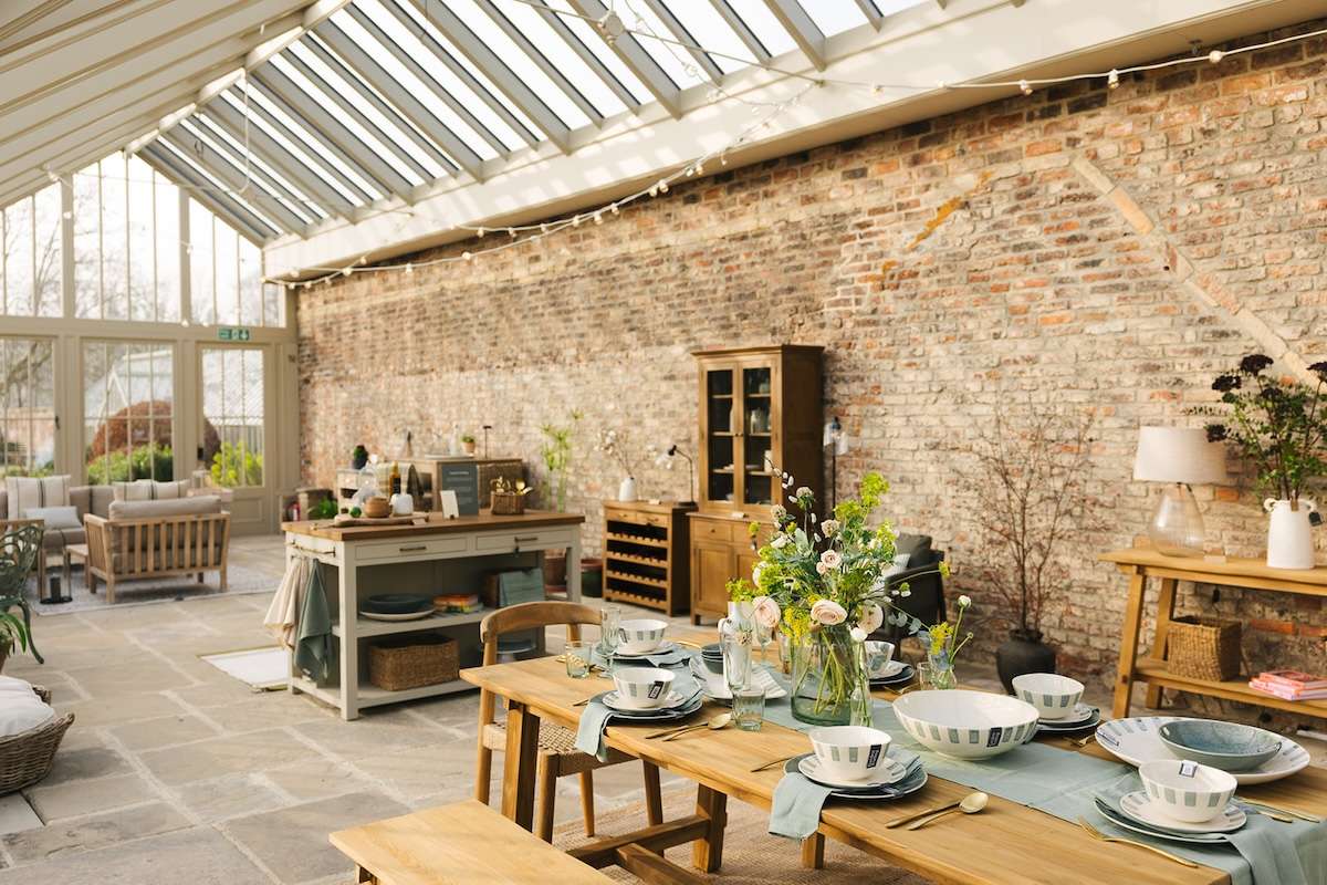 Garden Trading showroom display inside the Conservatory at Raby Castle Walled Gardens