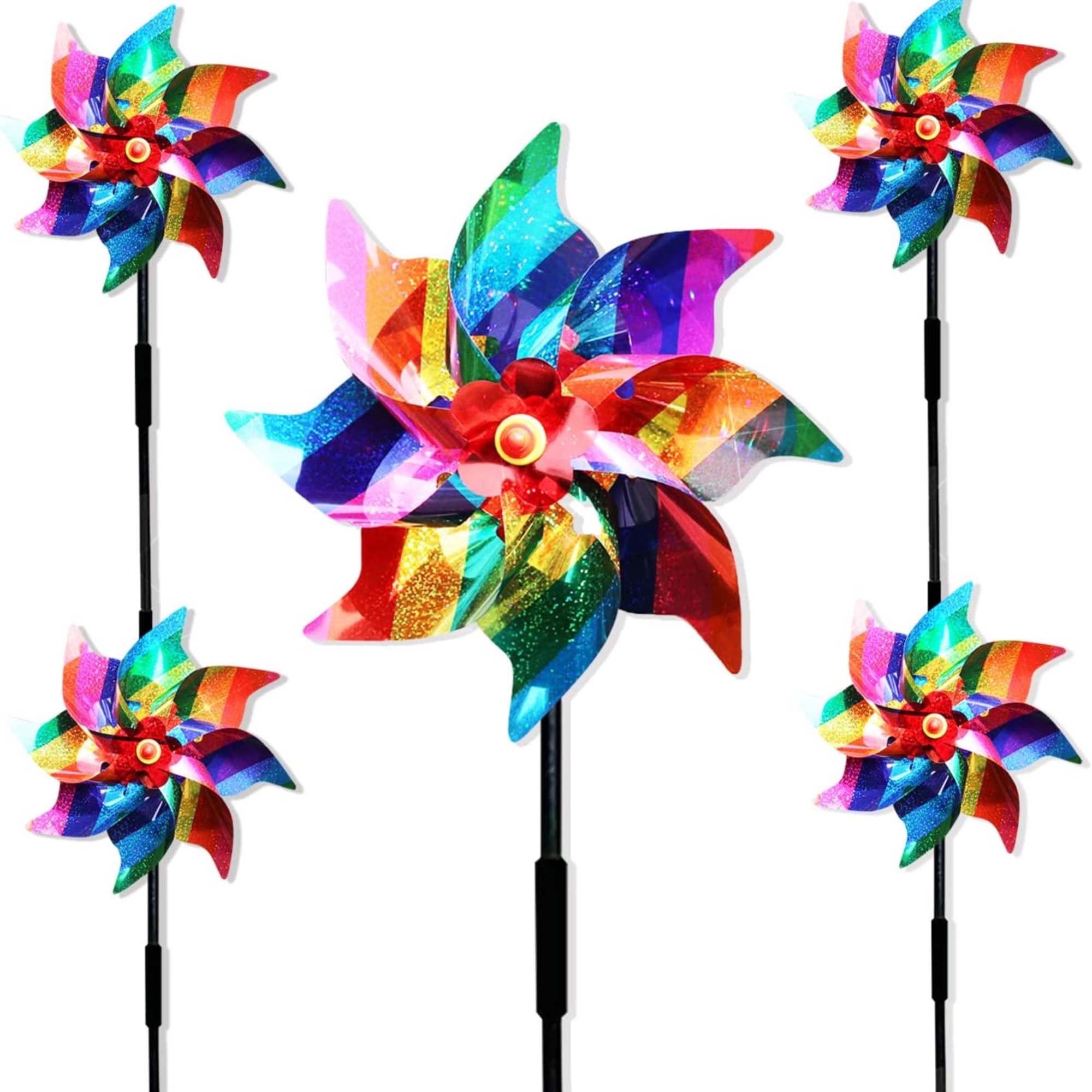 Yitla, Bird Scarers Windmills for Garden, Pack of 5, Multicoloured