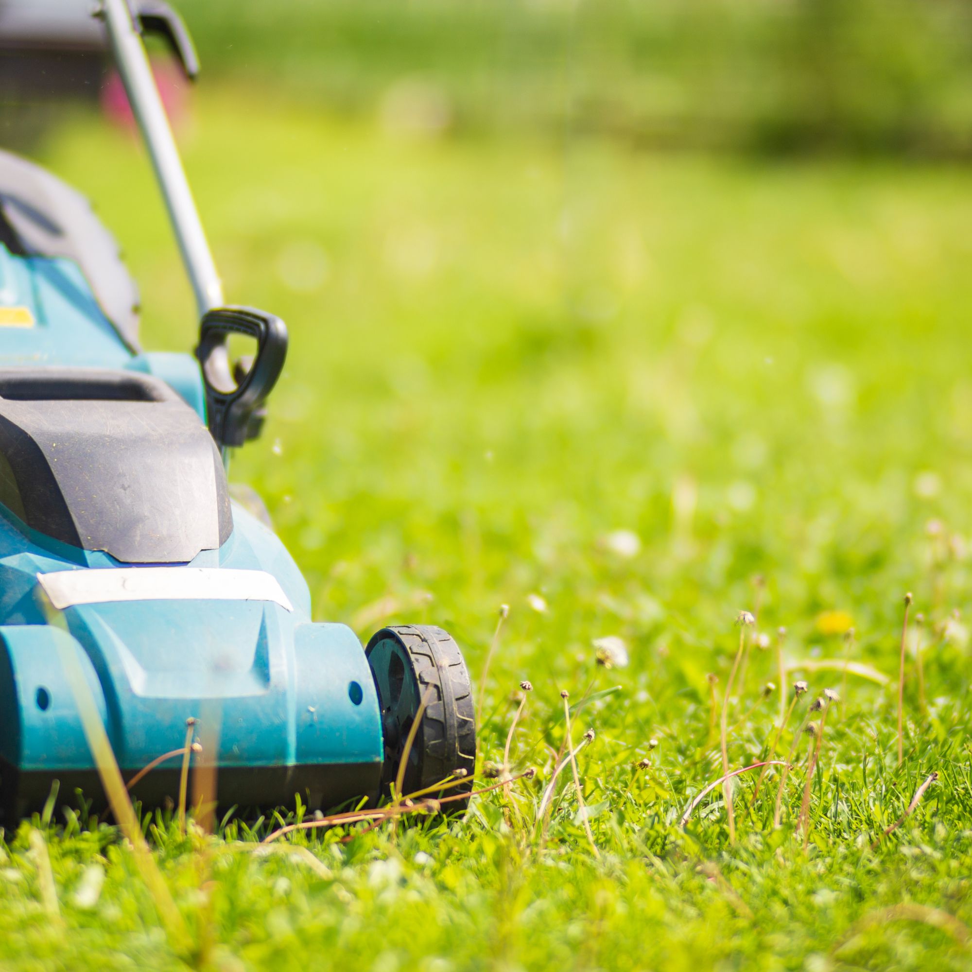 mowing lawn