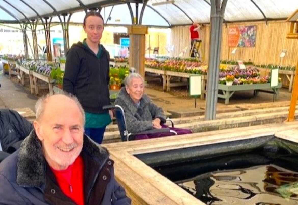 Residents from West Oak care home enjoyed a sunny visit to Winnersh Garden Centre. Picture: West Oak care home