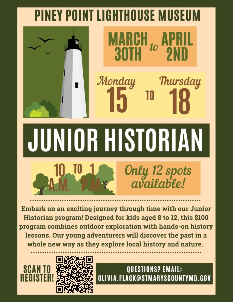 Junior Historian Spring Program Piney Point Lighthouse 2026