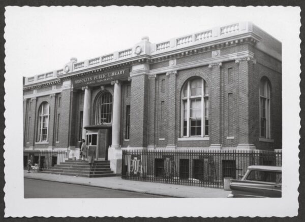 This undated historical photo shows the Carroll Gardens Library back when it was named the Carroll Park Library. (Its name was changed in 1973.) Note the lack of trees on the sidewalk in front of the library. Photo: Brooklyn Public Library