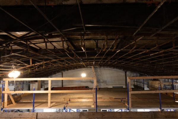 The vaulted ceiling of the Carroll Gardens Library could be seen mid-renovation. Photo: Brooklyn Public Library