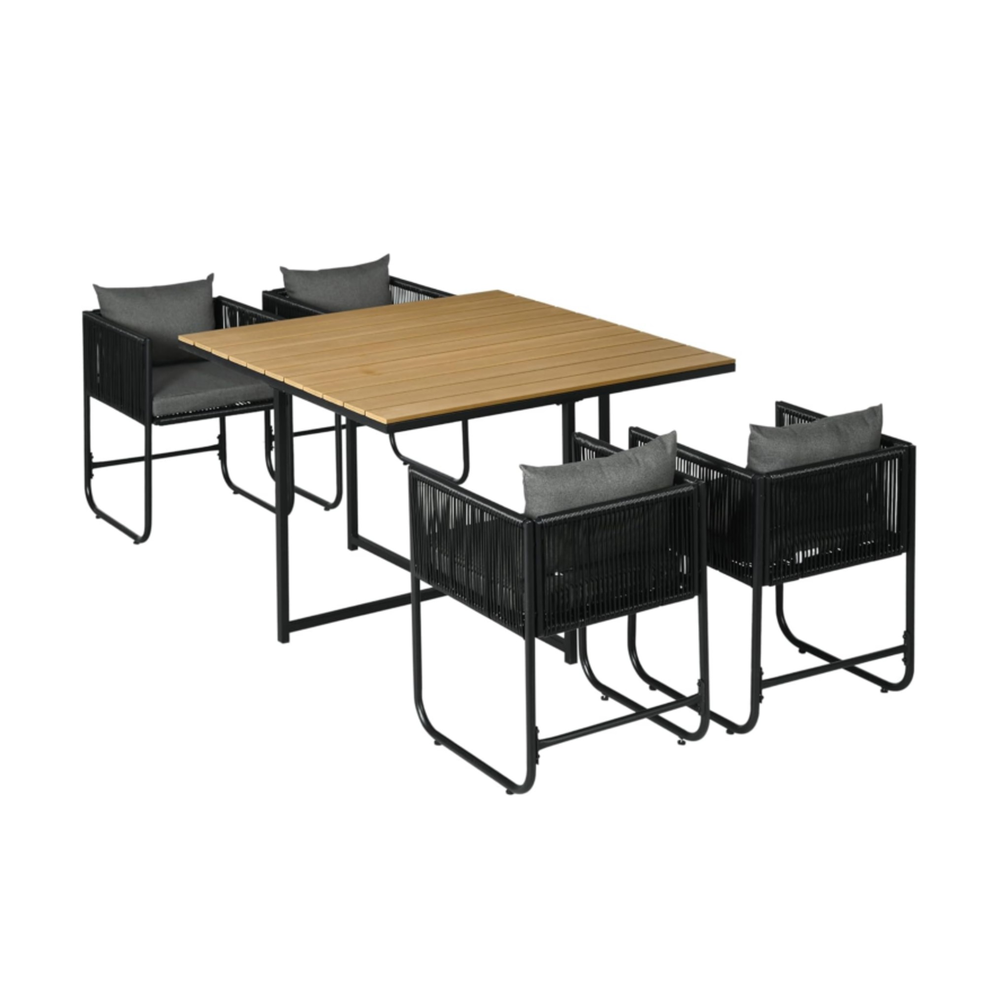Outsunny 4 Seater Rattan Cube Garden Furniture Set