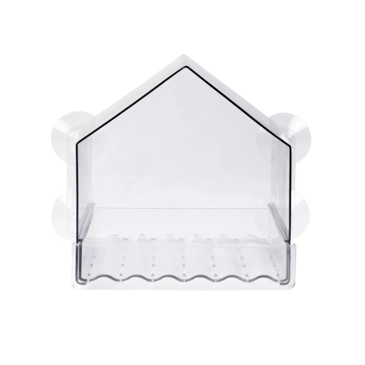 Natureu0026#39;s Way Bird Products 2 Cup Clear View Plastic Window Bird Feeder 6.75u0026#34;: Suction Cup Mount, Shatterproof