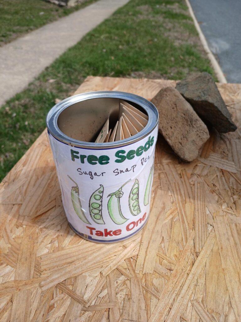 Put out some extra seeds for people to take Put out some extra seeds for people to take