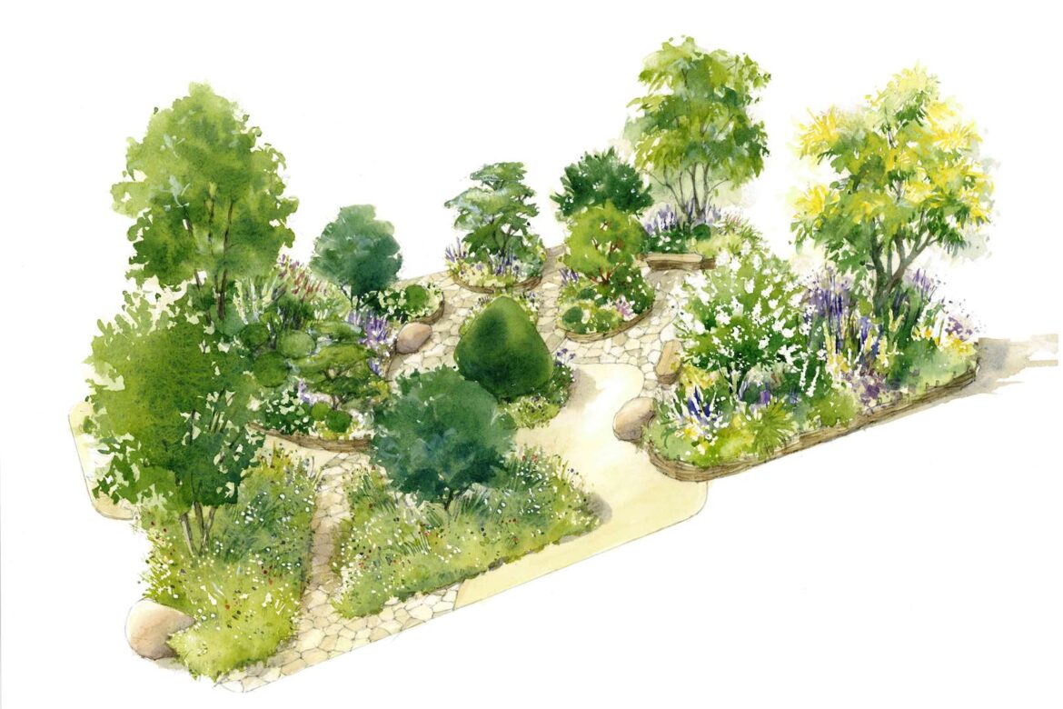 Garden designed with King for RHS flower show inspired by patterns in nature