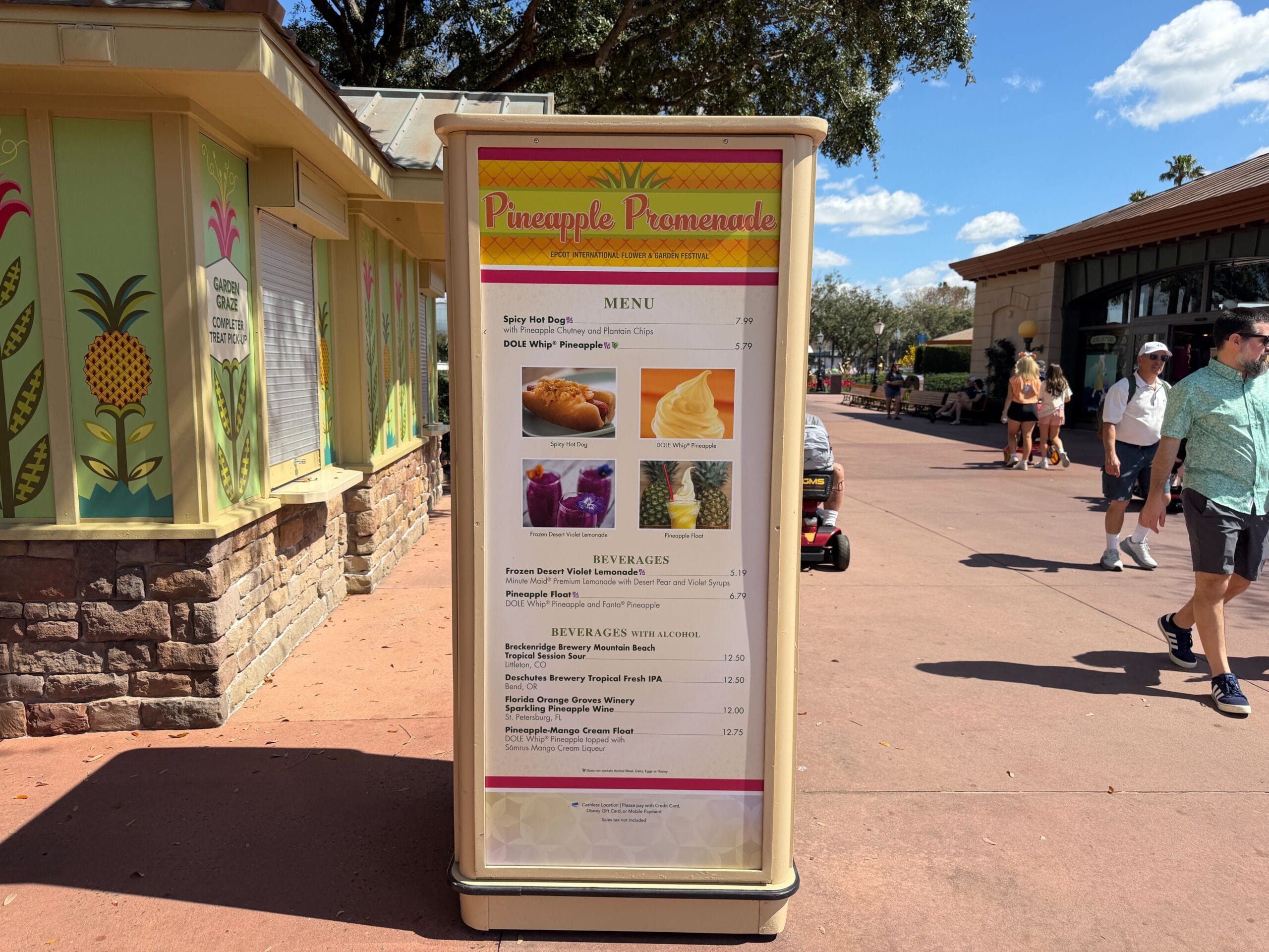 Pineapple Promendde Menu at EPCOT International Festival of the Arts 2026