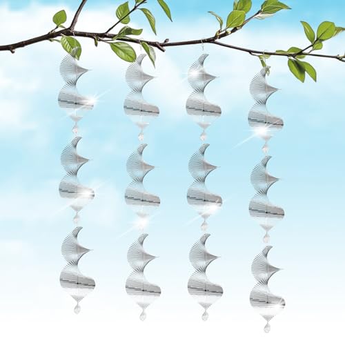 Reflective Bird Deterrents for Outside &ndash; Bird Repellent Devices Outdoor &ndash; 3d Wind Spinners Outdoor Garden Decor &ndash;4 Set Bird Repellent to Keep Woodpecker &amp; Pigeons Away From Window Roof (style 1)
