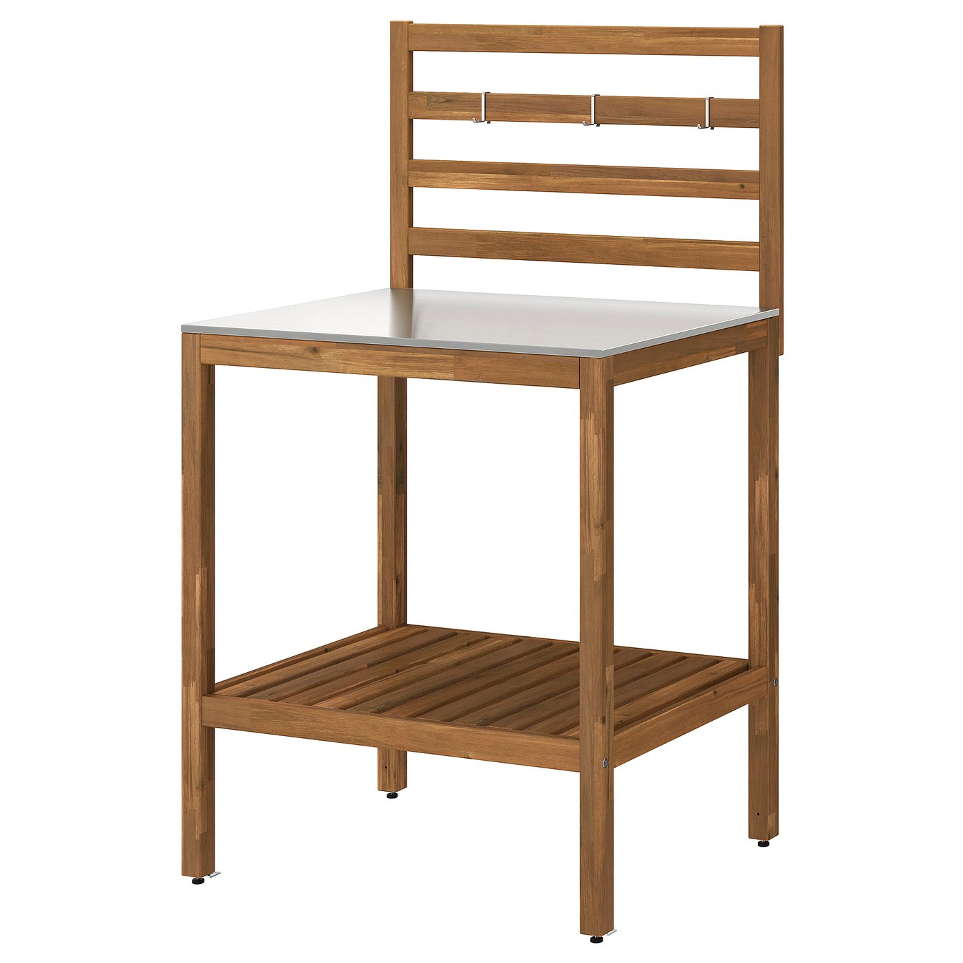 N&Auml;mmar&Ouml; Open Kitchen Unit - Light Brown Stained/stainless Steel Outdoor 80x62 Cm