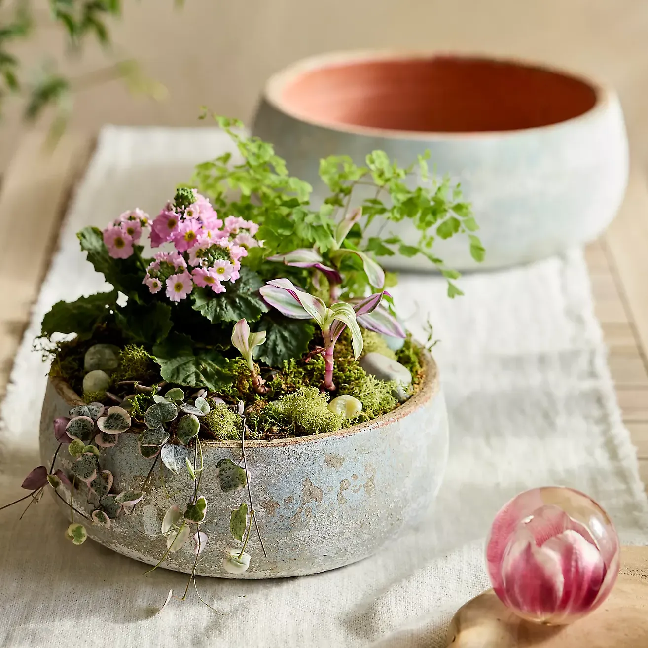 Canyon Blue Ceramic Bowl Planter