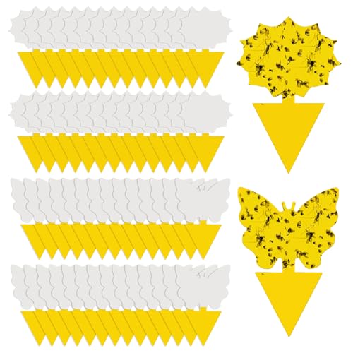 58 Pack Flying Insect Traps for Plants &ndash; Yellow Sticky Traps for Fungus Gnats, Flies &amp; Flying Bugs, Indoor Outdoor Flying Bug Catcher for Pots, Garden &amp; Kitchen, Kid &amp; Pet Safe, Non-Toxic, Odorless