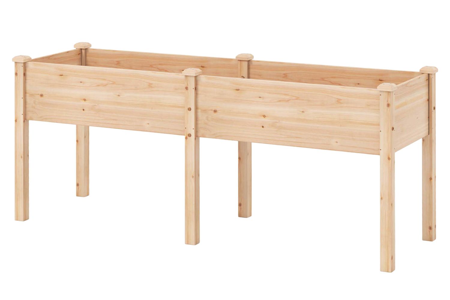 Raised Garden Bed Elevated Fir Wood Planter Box With 2 Large Planting Areas By Arlmont & Co.