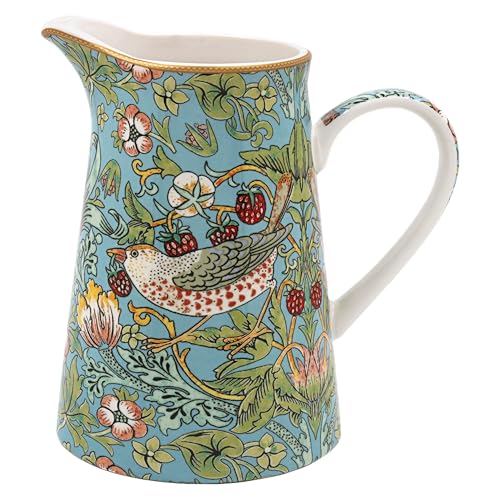 The Leonardo Collection William Morris Strawberry Thief Jug 500ml for Kitchen &amp; Home | Beautiful Fine China Tableware for Decoration | Durable and Practical Cream, Milk or Water Jug for Daily Use