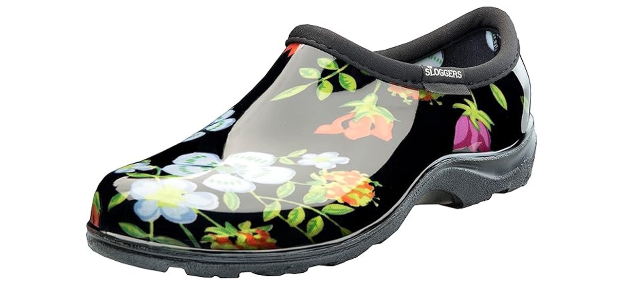 Sloggers Original Waterproof Rain and Garden Shoe for Women - Meadow Print Black