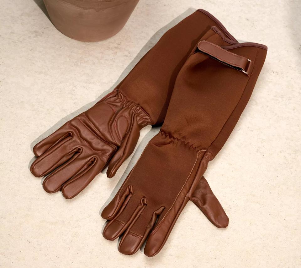 Martha Stewart Leather Palm Long Gardening Gloves - Qvc.com